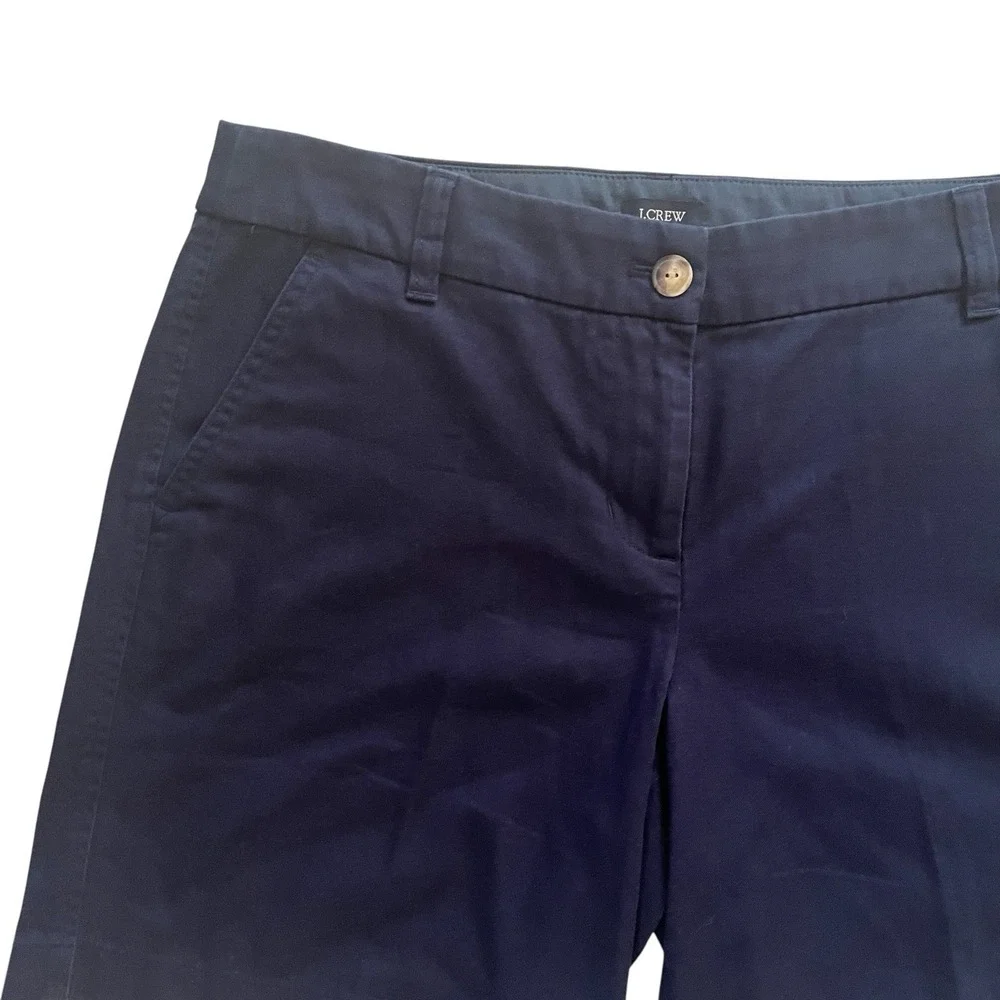 J.Crew Women's Size 8 Navy Blue Chino Short 100% Cotton Exterior Preppy Classic